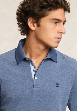 Clearance River Woods Custom fit katoenen jaspe pique polo moonlight mix -