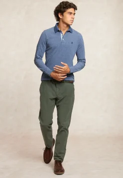 Clearance River Woods Custom fit katoenen jaspe pique polo moonlight mix -