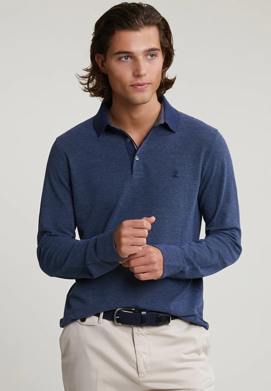 Best River Woods Custom fit katoenen polo navy -