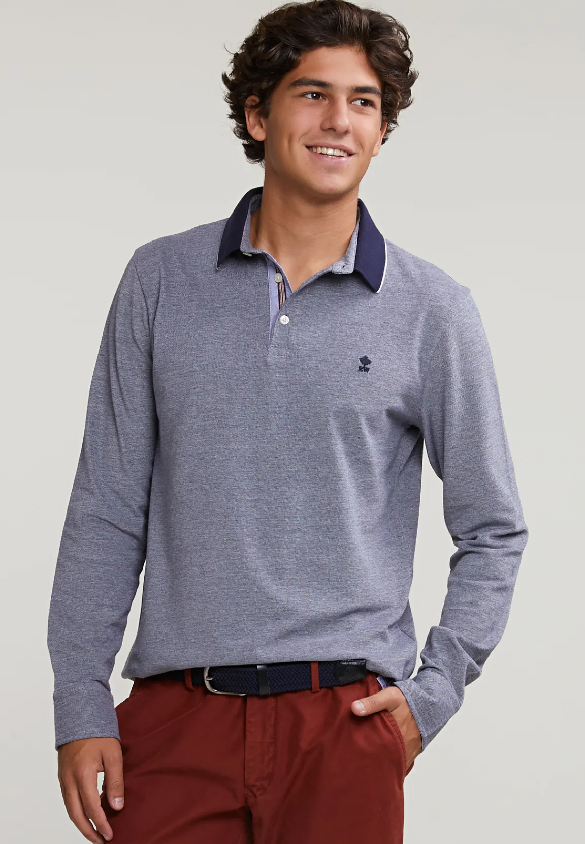 Best River Woods Custom fit katoenen polo navy -