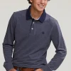 Clearance River Woods Custom fit katoenen polo navy/oxford mix -