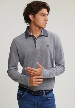 Fashion River Woods Custom fit katoenen polo graphite mix -