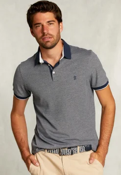 New River Woods Custom fit katoenen polo indian ocean mix -