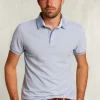 Sale River Woods Custom fit katoenen polo dark chambray mix -