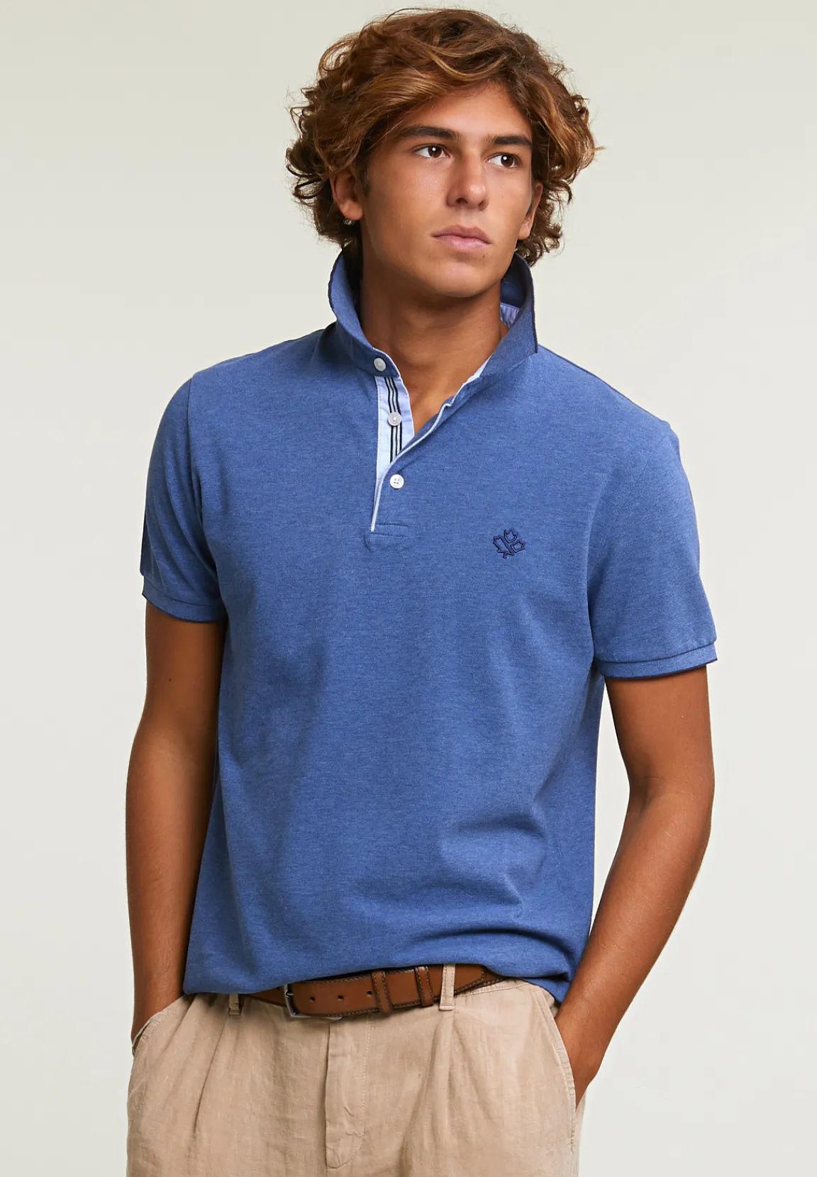 Online River Woods Custom fit katoenen polo lake mix -