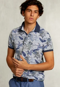 Outlet River Woods Custom fit katoenen polo bloemenprint lt mombasa mix -