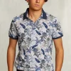 New River Woods Custom fit katoenen polo bloemenprint dark oyster mix -