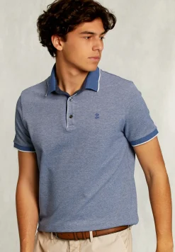 Outlet River Woods Custom fit katoenen polo dark mombasa mix -