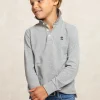 Online River Woods Custom fit katoenen polo mid grey mix -
