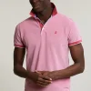Hot River Woods Custom fit katoenen polo short sleeves sunset -