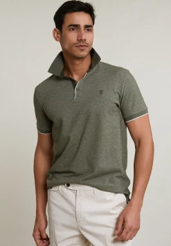 Hot River Woods Custom fit katoenen polo forest mix -