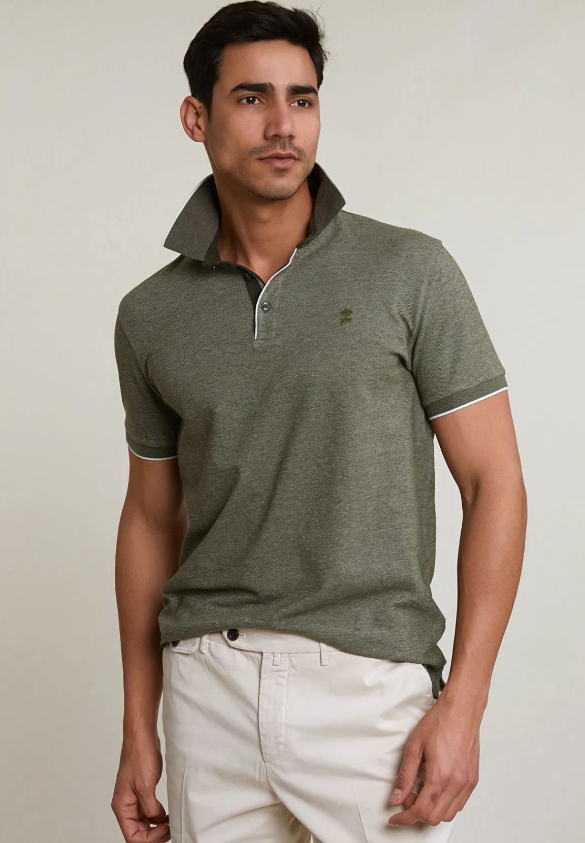 Hot River Woods Custom fit katoenen polo forest mix -