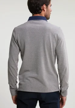Online River Woods Custom fit katoenen polo inox mix -