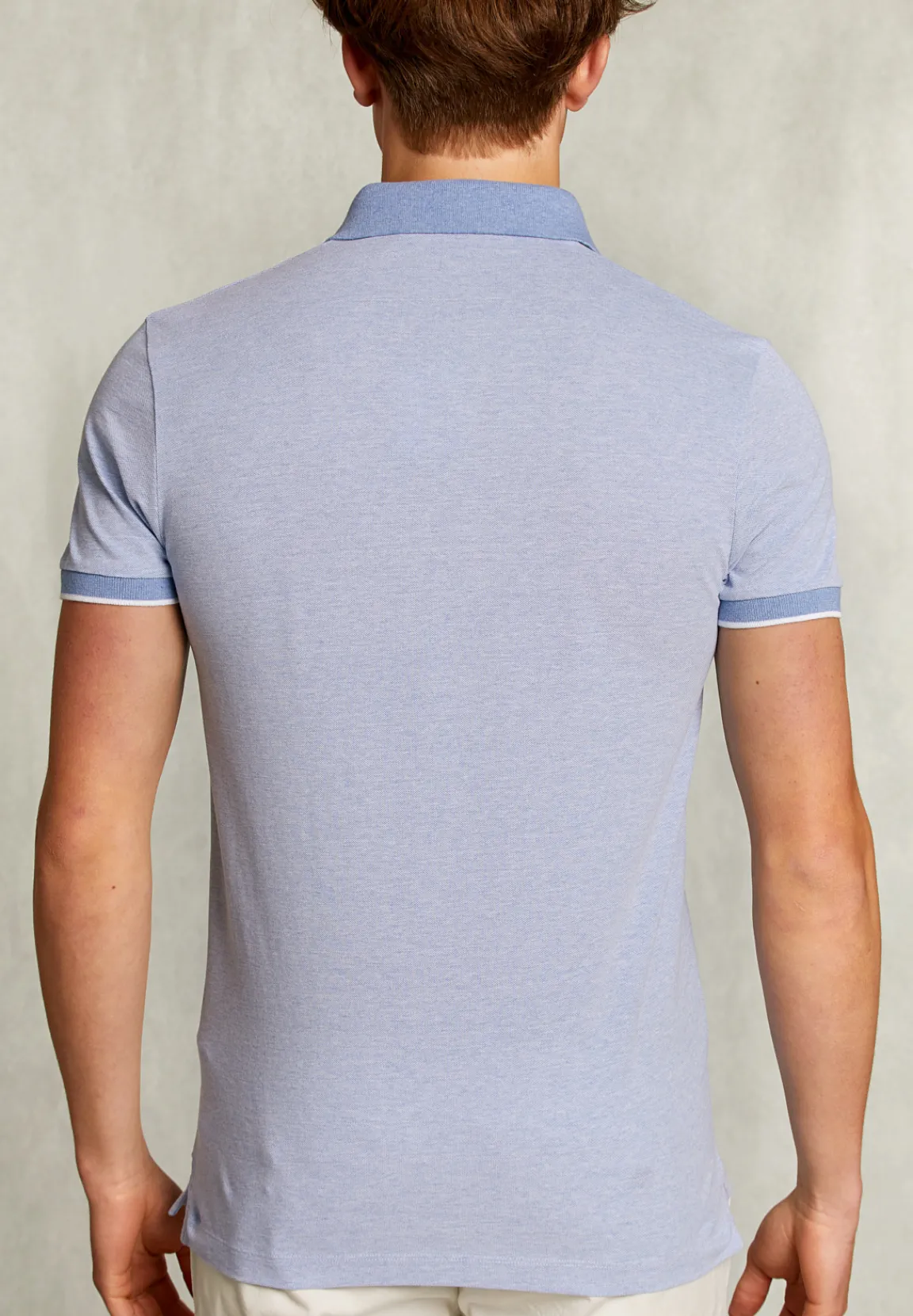 Sale River Woods Custom fit katoenen polo blue gin mix -