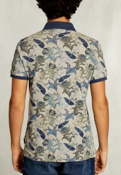 New River Woods Custom fit katoenen polo bloemenprint equator mix -