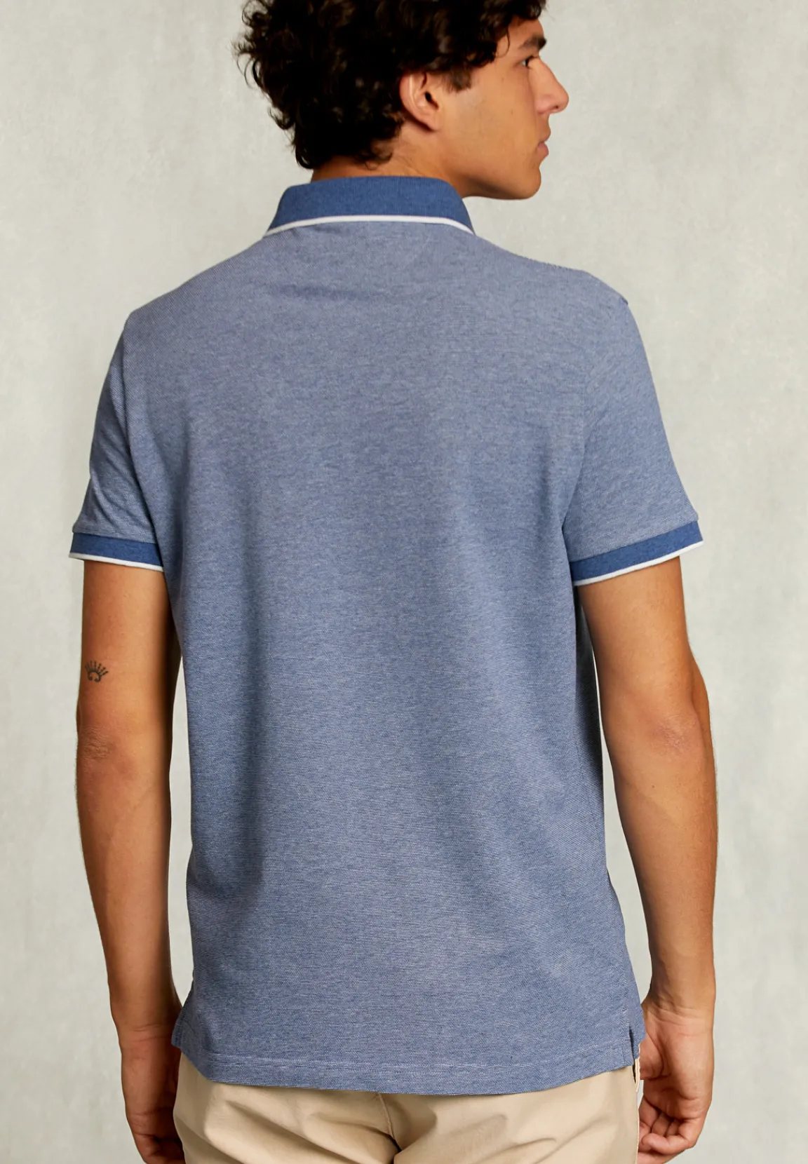 Outlet River Woods Custom fit katoenen polo dark mombasa mix -