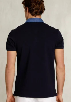 Online River Woods Custom fit katoenen polo navy -