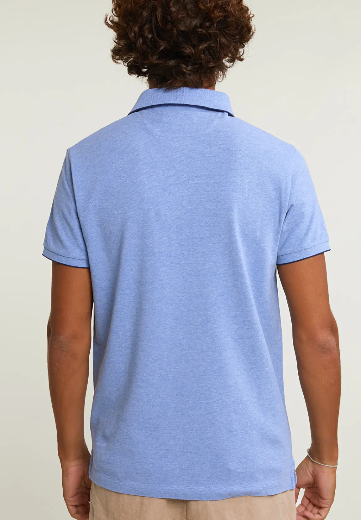 New River Woods Custom fit katoenen polo dark sky mix -