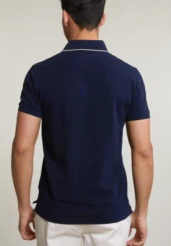 Sale River Woods Custom fit katoenen polo navy -