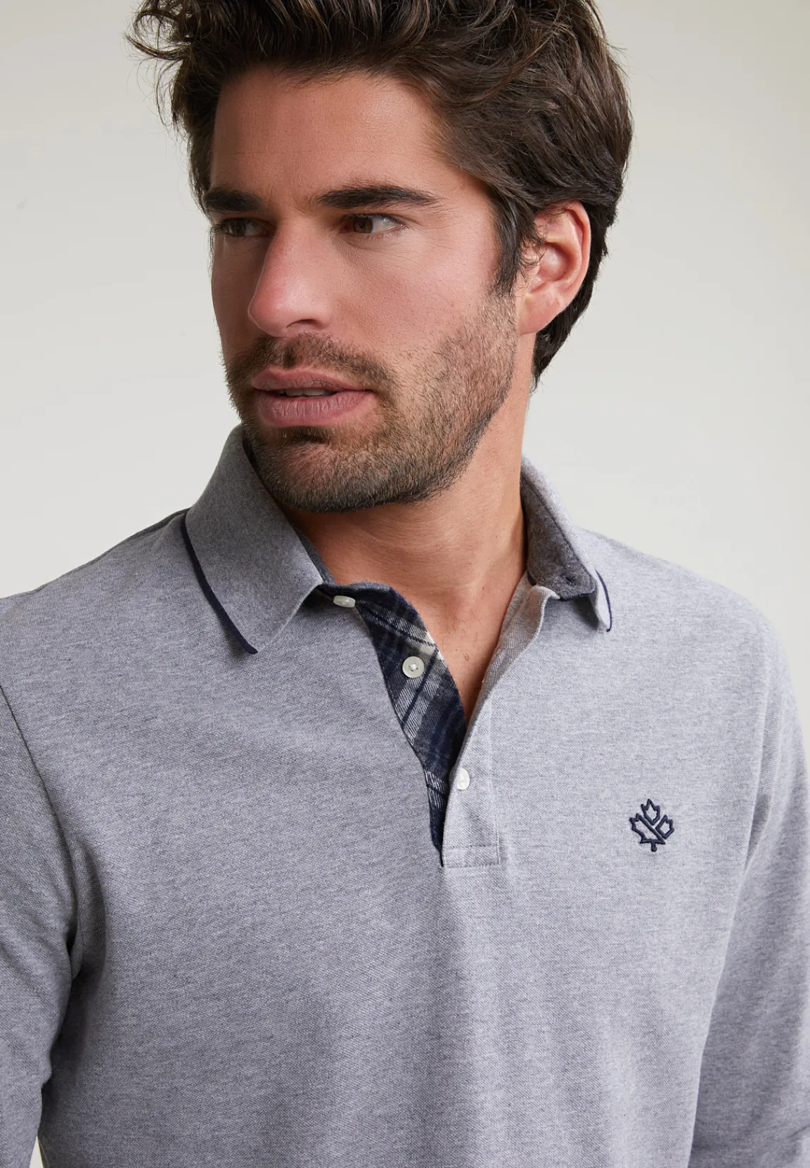 Clearance River Woods Custom fit katoenen polo inox mix -