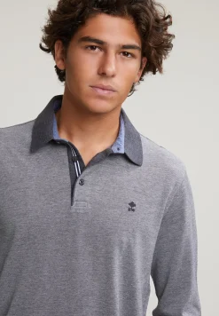 Fashion River Woods Custom fit katoenen polo graphite mix -