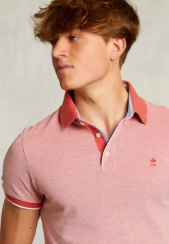 Hot River Woods Custom fit katoenen polo dark cosmpolitan mix -
