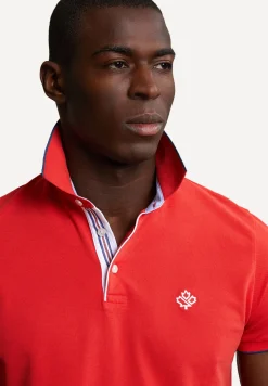 Fashion River Woods Custom fit katoenen polo stanford red -