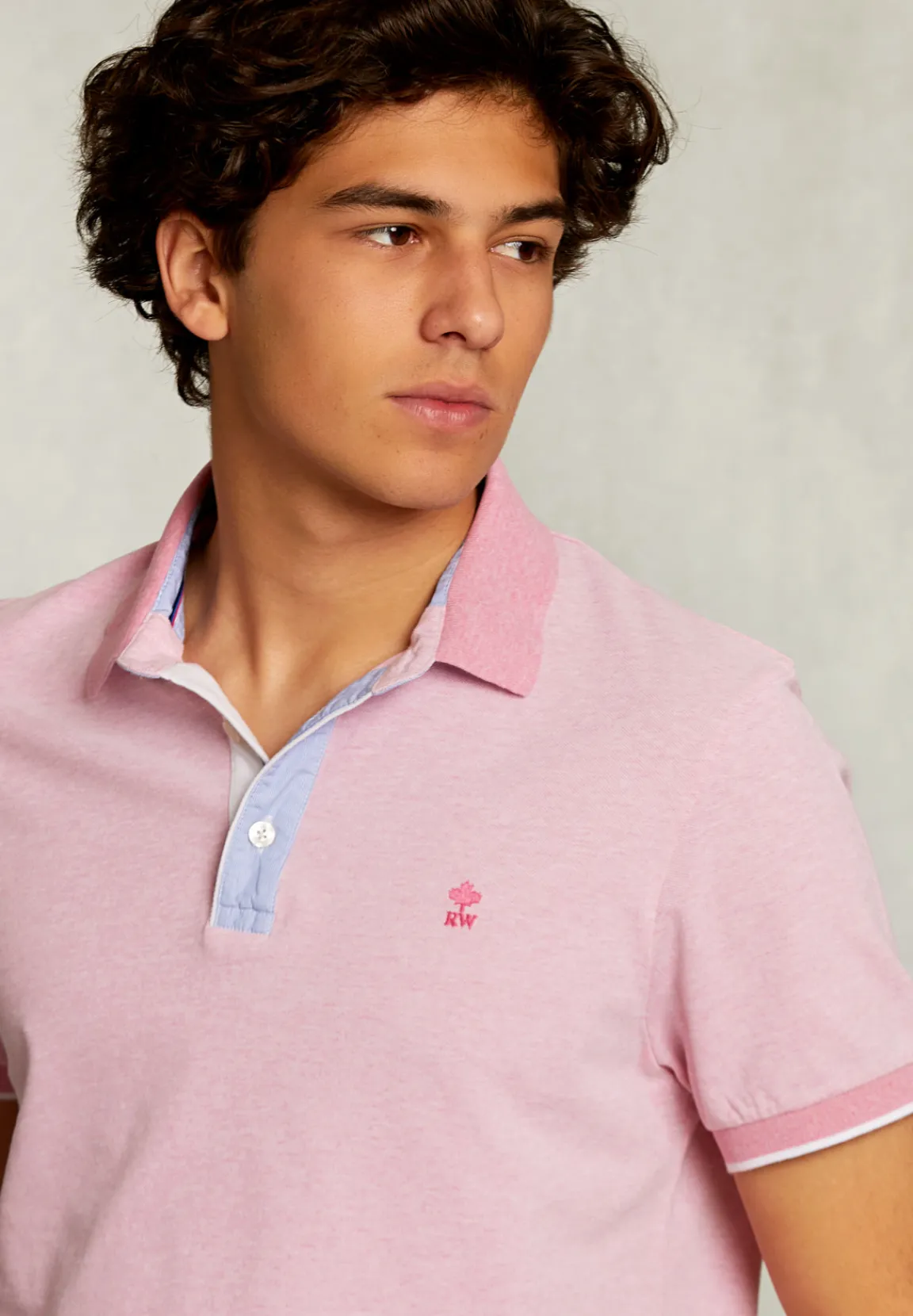 Clearance River Woods Custom fit katoenen polo dark sugar mix -