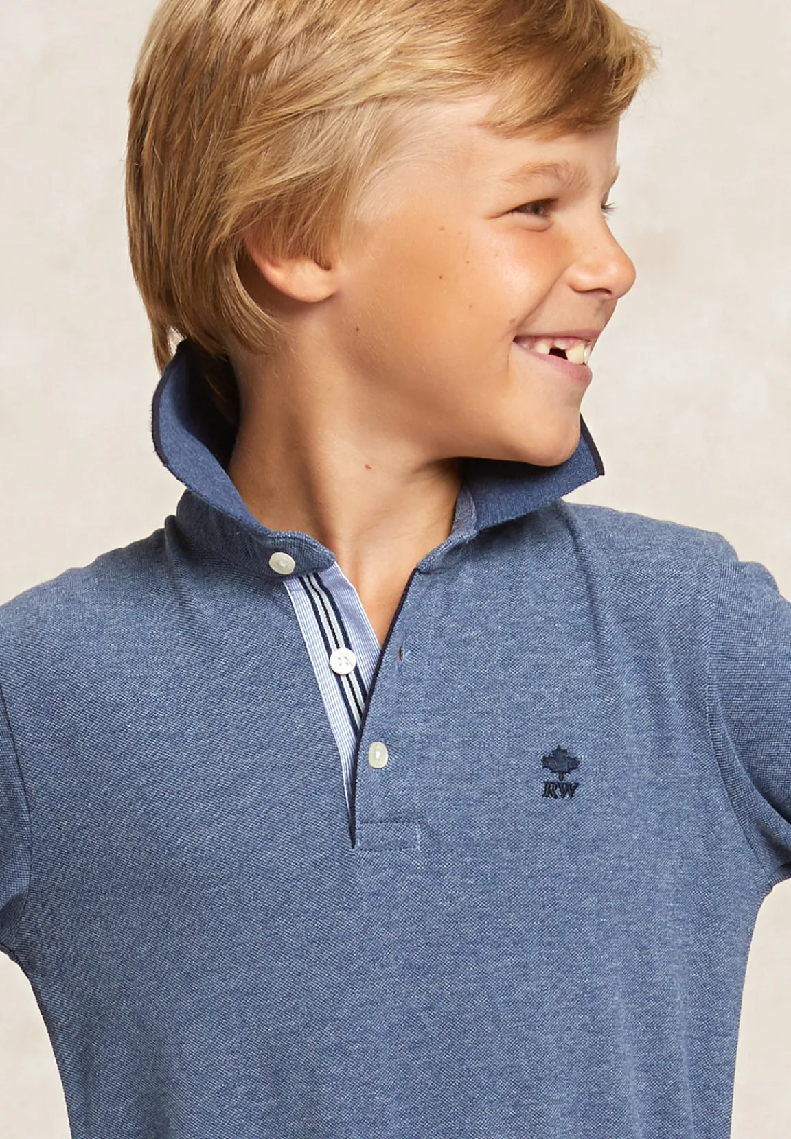 Clearance River Woods Custom fit katoenen polo moonlight mix -