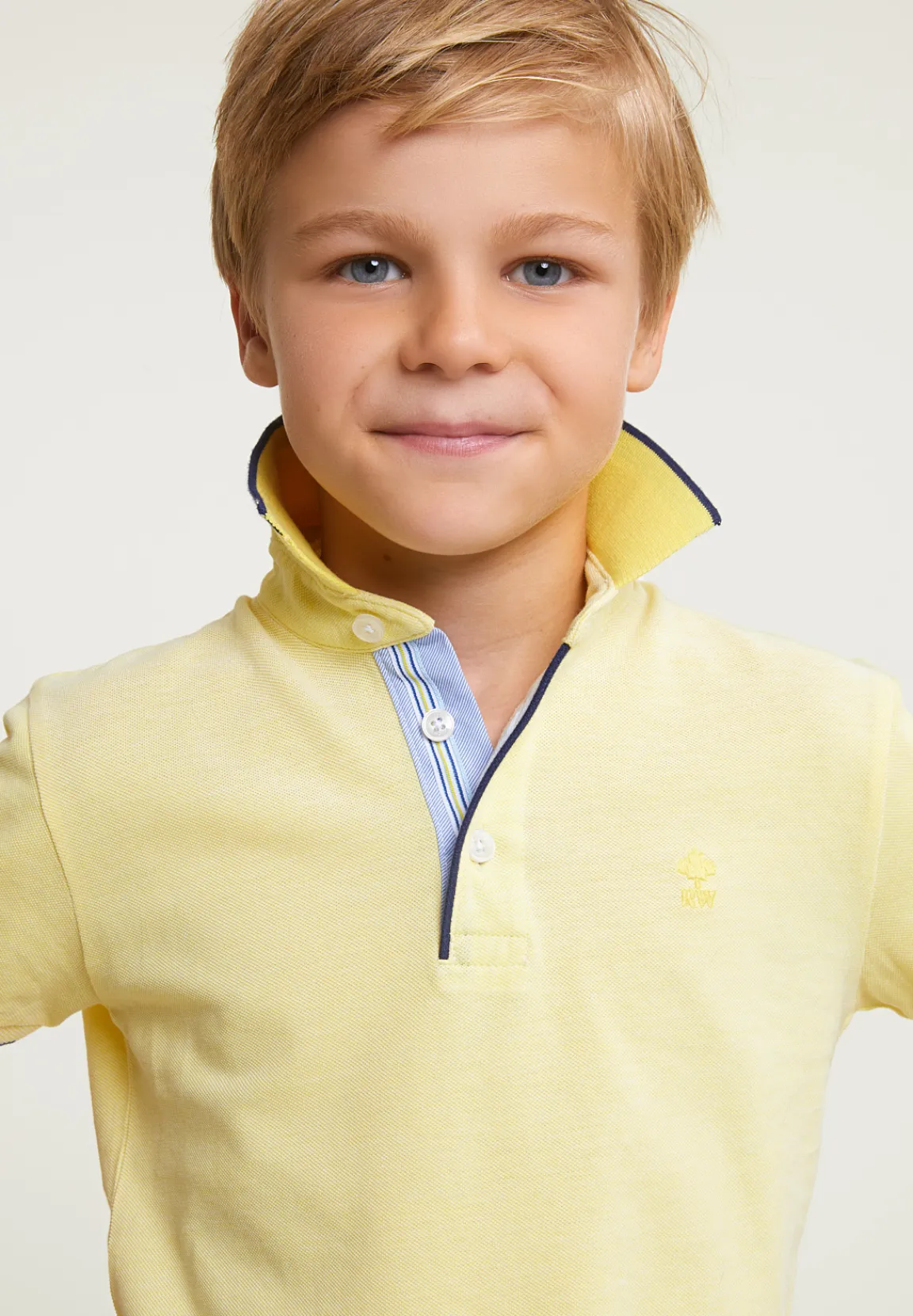 Outlet River Woods Custom fit katoenen polo lemonade -