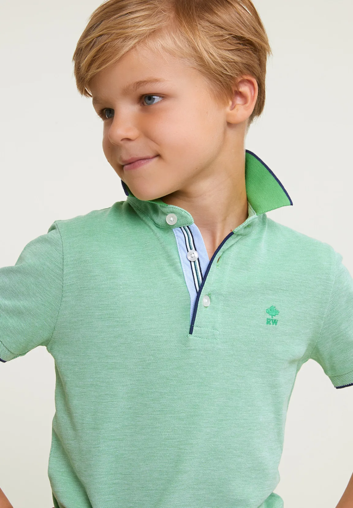 Sale River Woods Custom fit katoenen polo breadfruit -