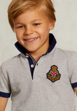 Online River Woods Custom fit katoenen polo dark oyster mix -