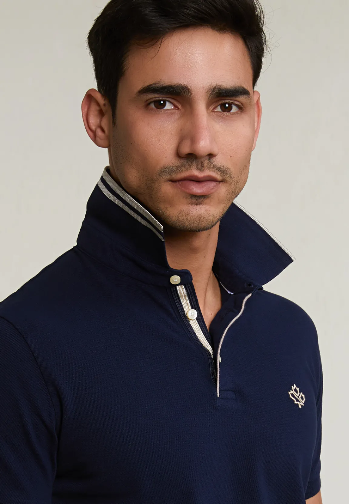 Sale River Woods Custom fit katoenen polo navy -