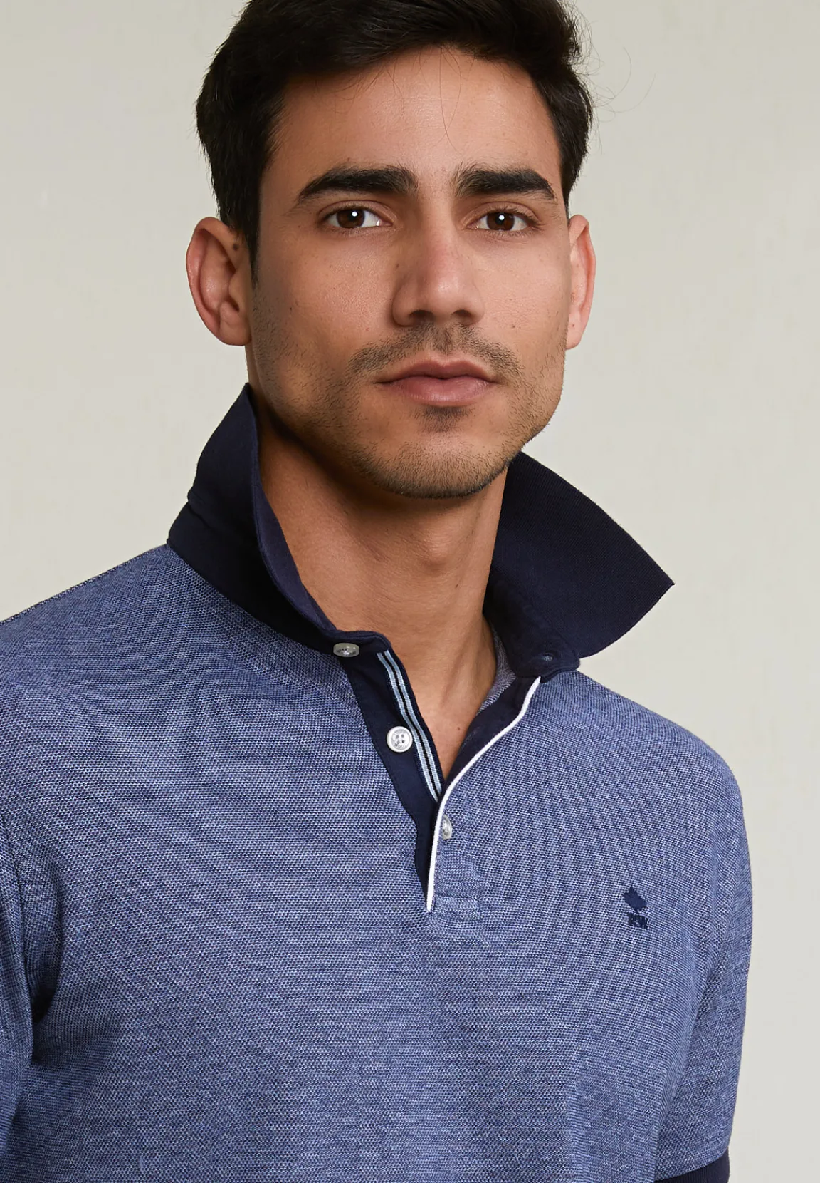 Sale River Woods Custom fit katoenen polo royal blue -