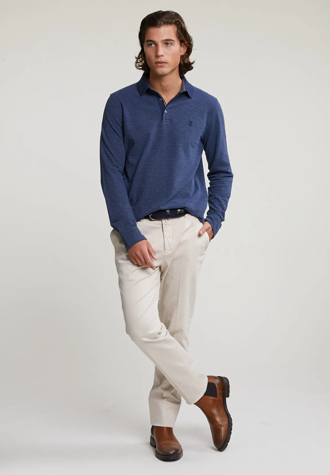 Best River Woods Custom fit katoenen polo navy -