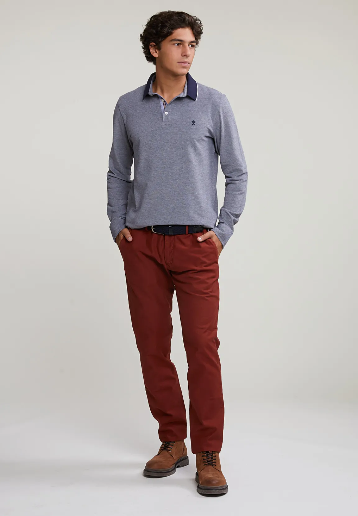 Best River Woods Custom fit katoenen polo navy -