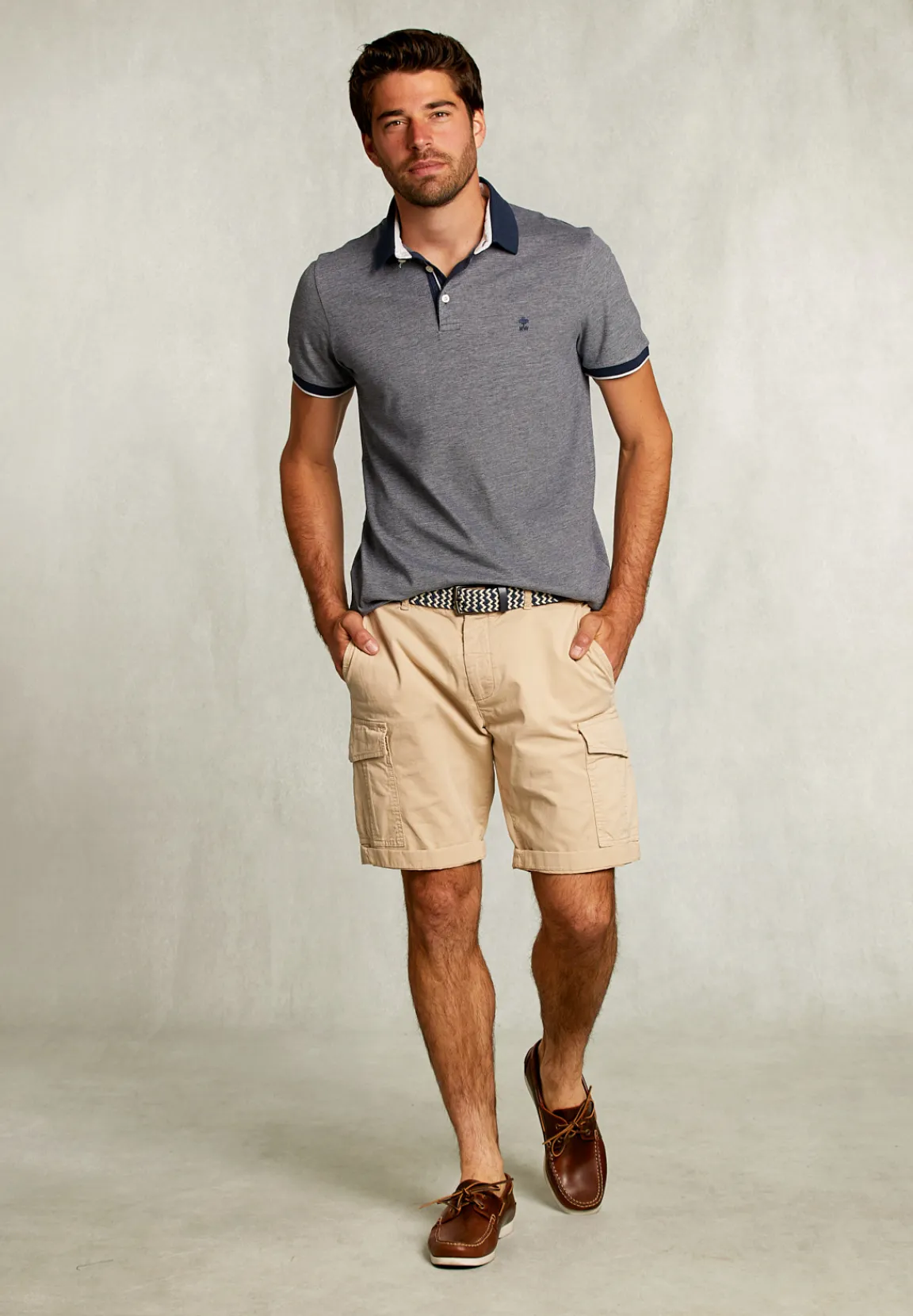 New River Woods Custom fit katoenen polo indian ocean mix -