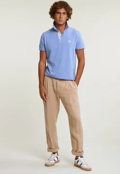 New River Woods Custom fit katoenen polo dark sky mix -