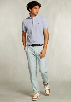 Discount River Woods Custom fit katoenen polo dark oyster mix -