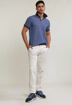Sale River Woods Custom fit katoenen polo royal blue -