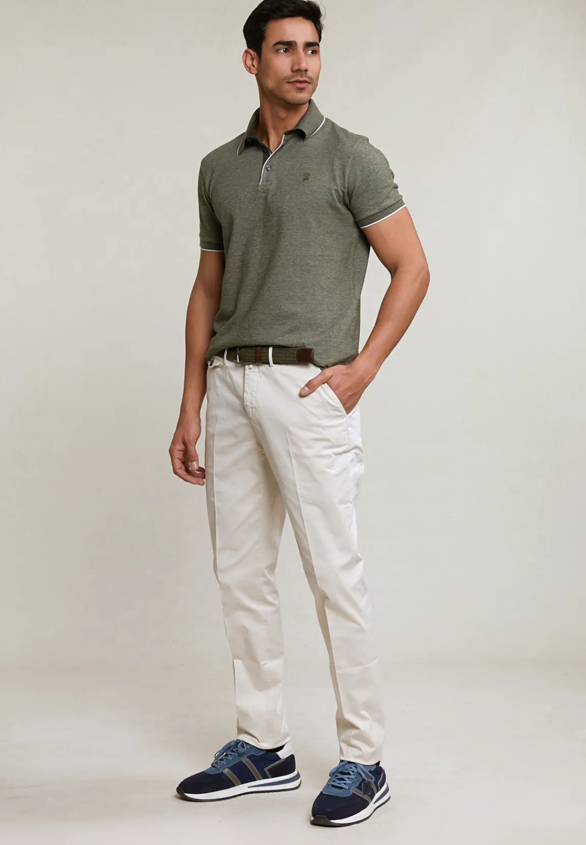 Hot River Woods Custom fit katoenen polo forest mix -