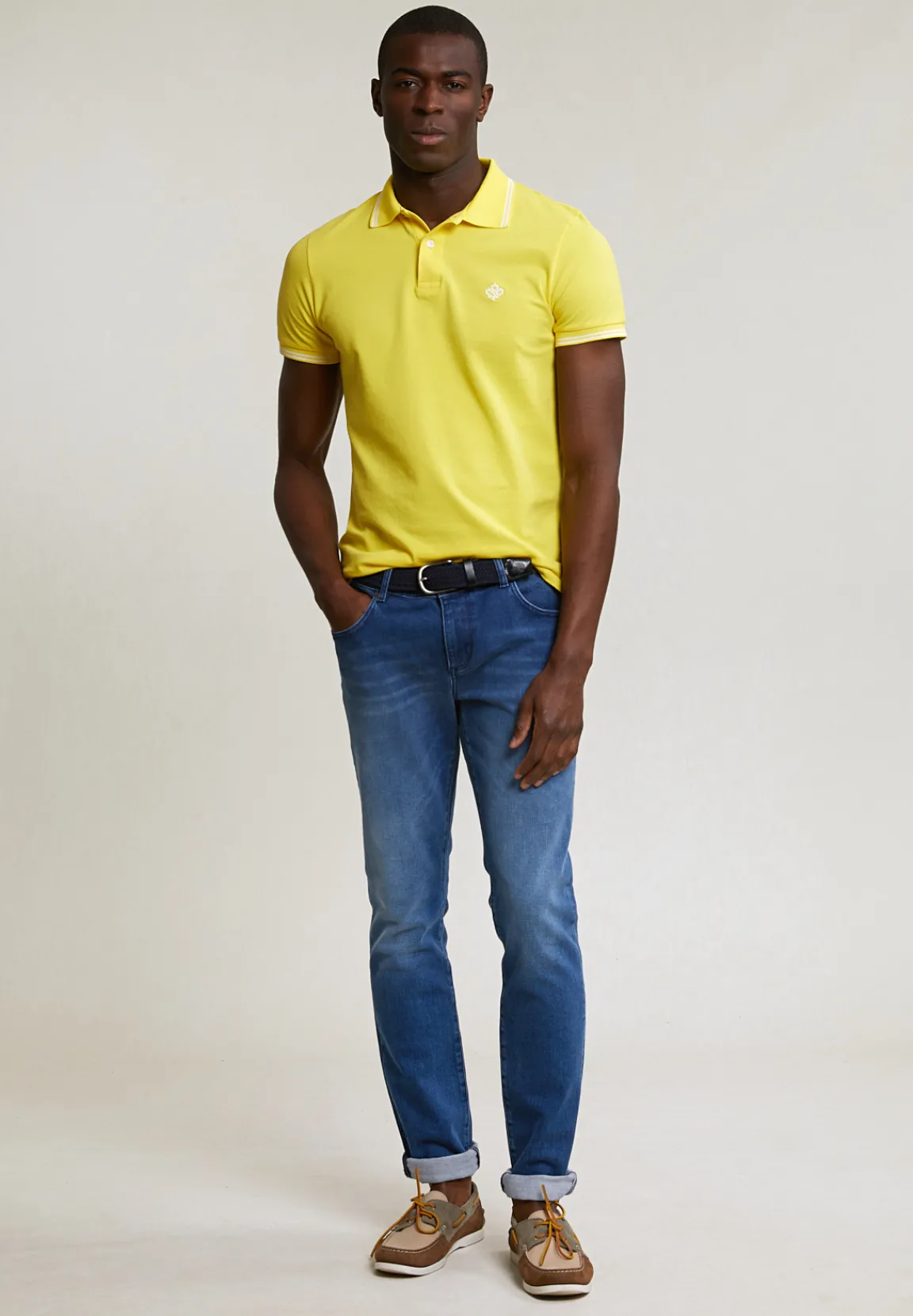 Sale River Woods Custom fit katoenen polo lemonade -