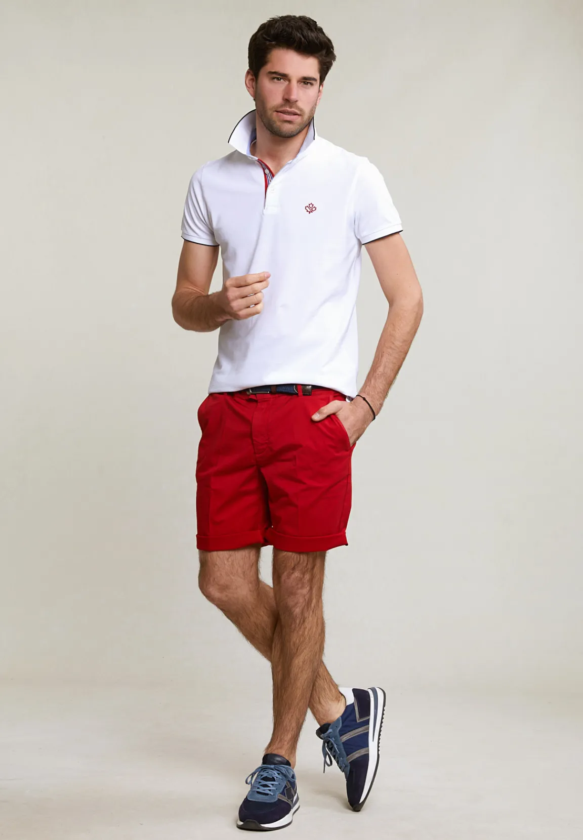 Fashion River Woods Custom fit katoenen polo wit -