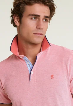 Sale River Woods Custom fit katoenen stretch polo lt sunset -
