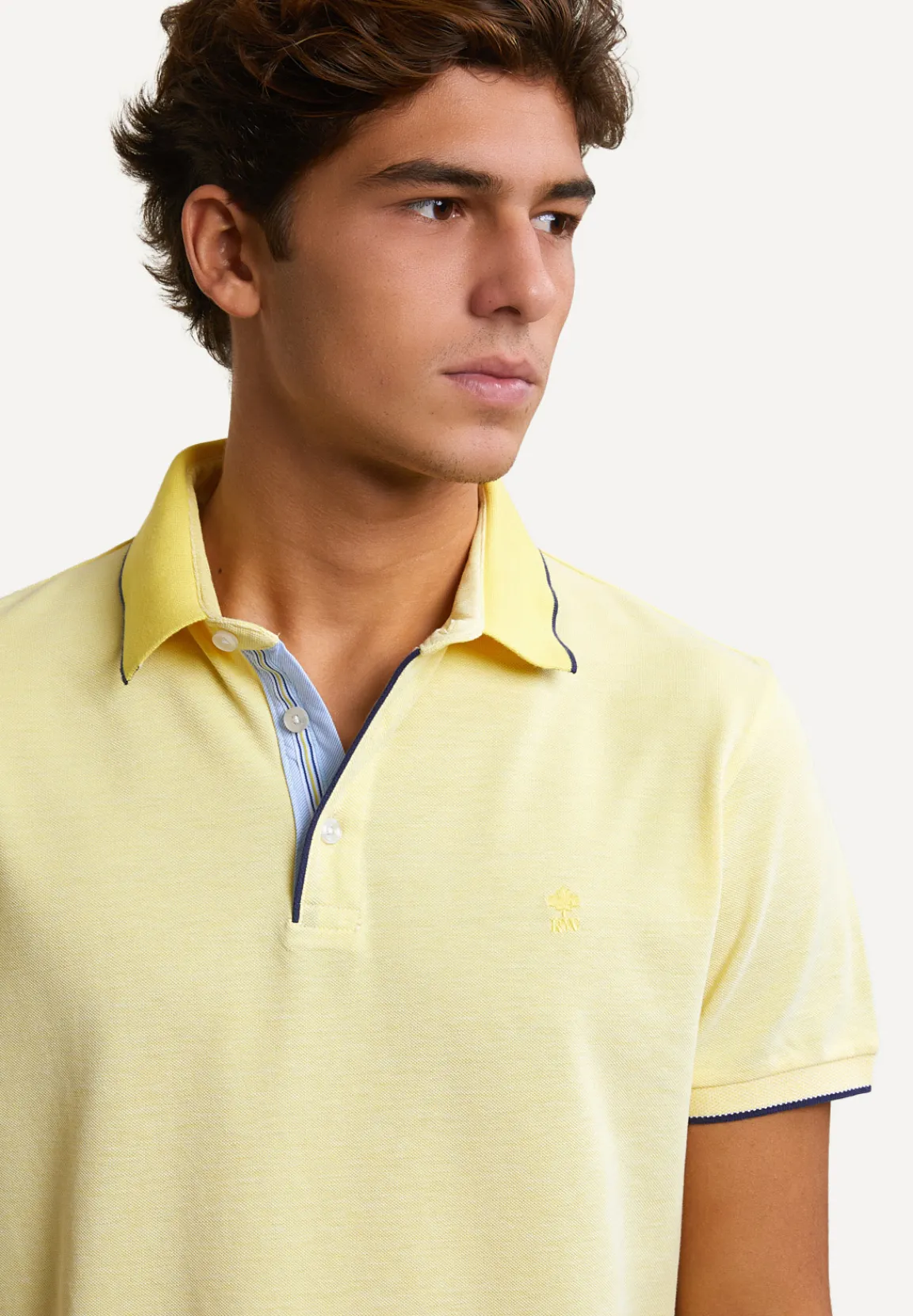 Fashion River Woods Custom fit katoenen stretch polo lemonade -