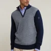 Hot River Woods Custom fit katoenen trui opstaande kraag navy -