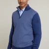 Outlet River Woods Custom fit katoenen trui opstaande kraag dk hamptons blue -