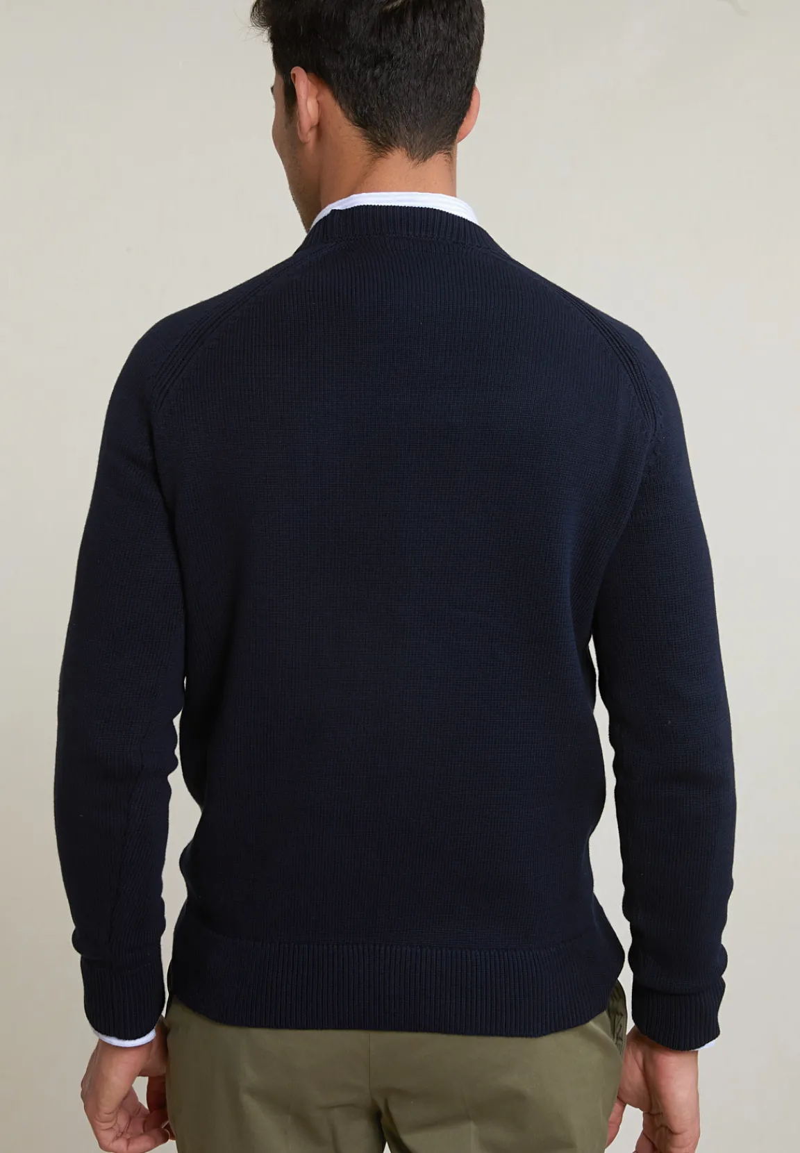 Hot River Woods Custom fit katoenen trui ronde hals dark navy -