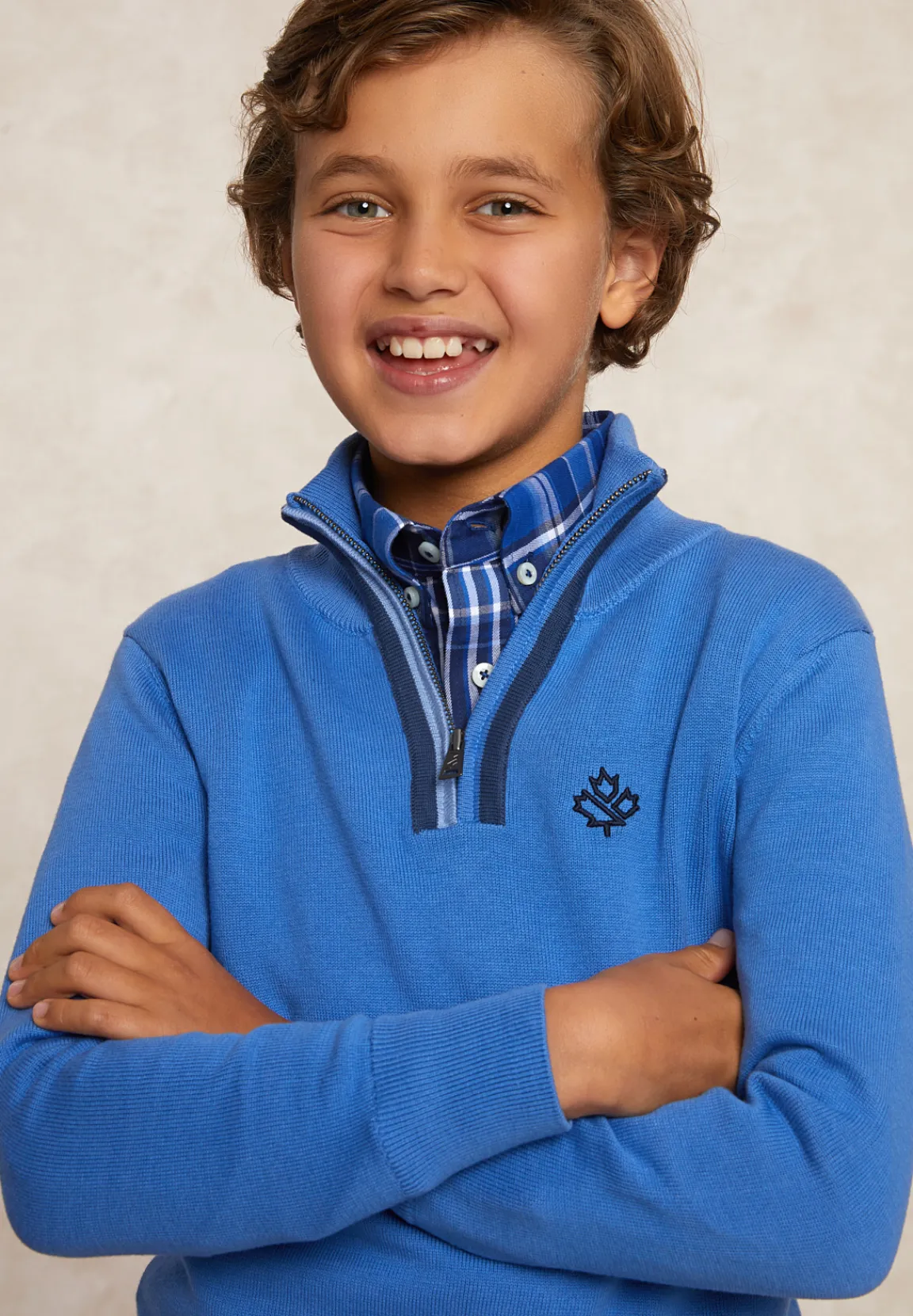 New River Woods Custom fit katoenen trui opstaande kraag lt hamptons mix -