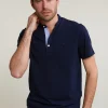 New River Woods Custom fit katoenen T-shirt korte mouwen navy -